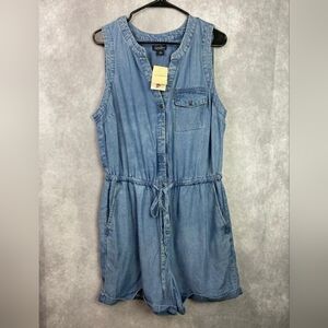 Lucky Brand Blue Chambray Sleeveless Romper‎ Size L
